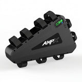 AMPX triangle hardcase e-bike battery with LCD charge display and velcro straps