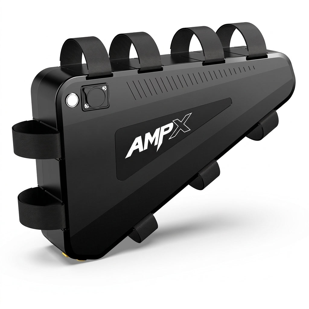 AMPX triangle hardcase e-bike battery charging port side